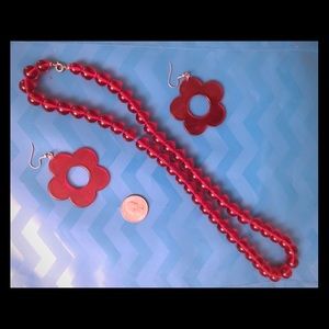 Translucent candy apple 🍎 red jewelry set!